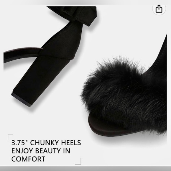 FLUFFY FEATHER HIGH HEEL - Picture 2 of 12